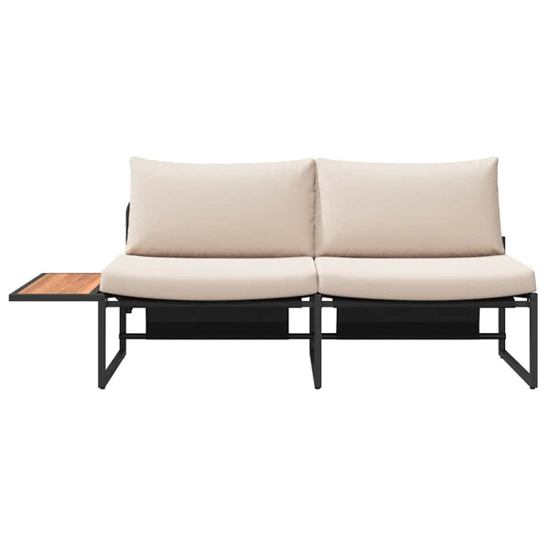 Gartensofa Taupe mit Kissen 200,5 cm