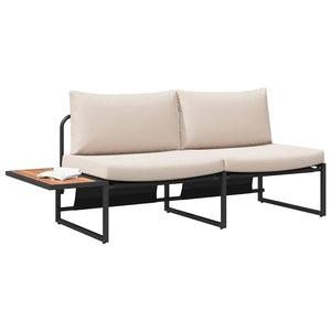 Gartensofa Taupe mit Kissen 200,5 cm