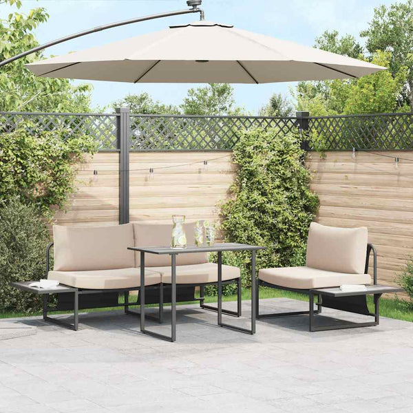 Grauer Gartentisch Holz 100x55x70 cm
