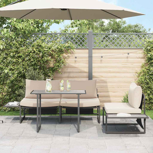 Grauer Gartentisch Holz 100x55x70 cm