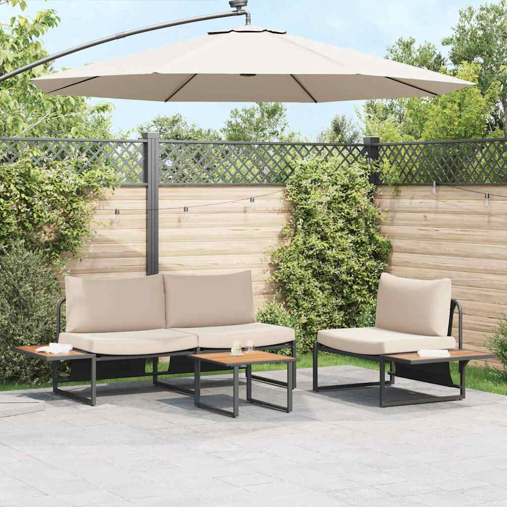Couchtisch Schwarz Braun 55x55 cm