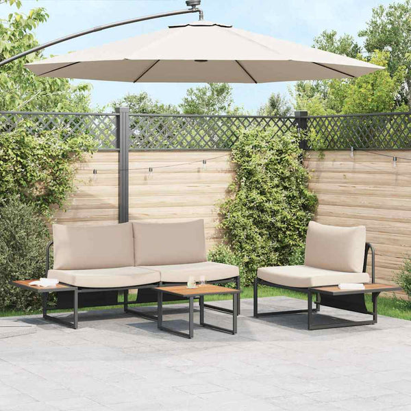 Couchtisch Schwarz Braun 55x55 cm