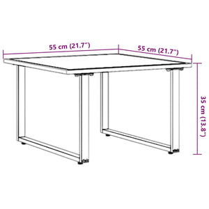 Couchtisch Schwarz Braun 55x55 cm