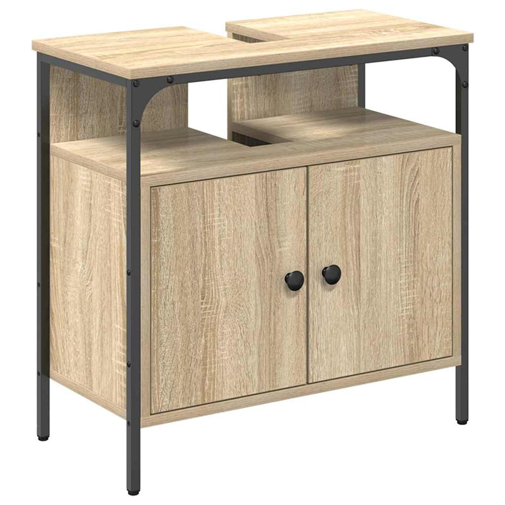 Beiger Badezimmerschrank mit Tür 60x60 cm