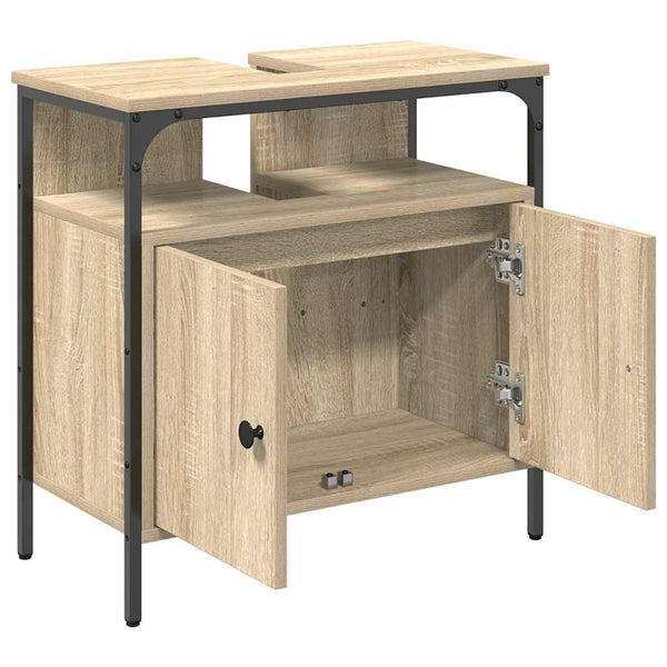 Beiger Badezimmerschrank mit Tür 60x60 cm