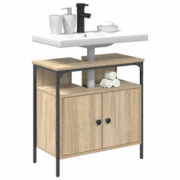 Beiger Badezimmerschrank mit Tür 60x60 cm