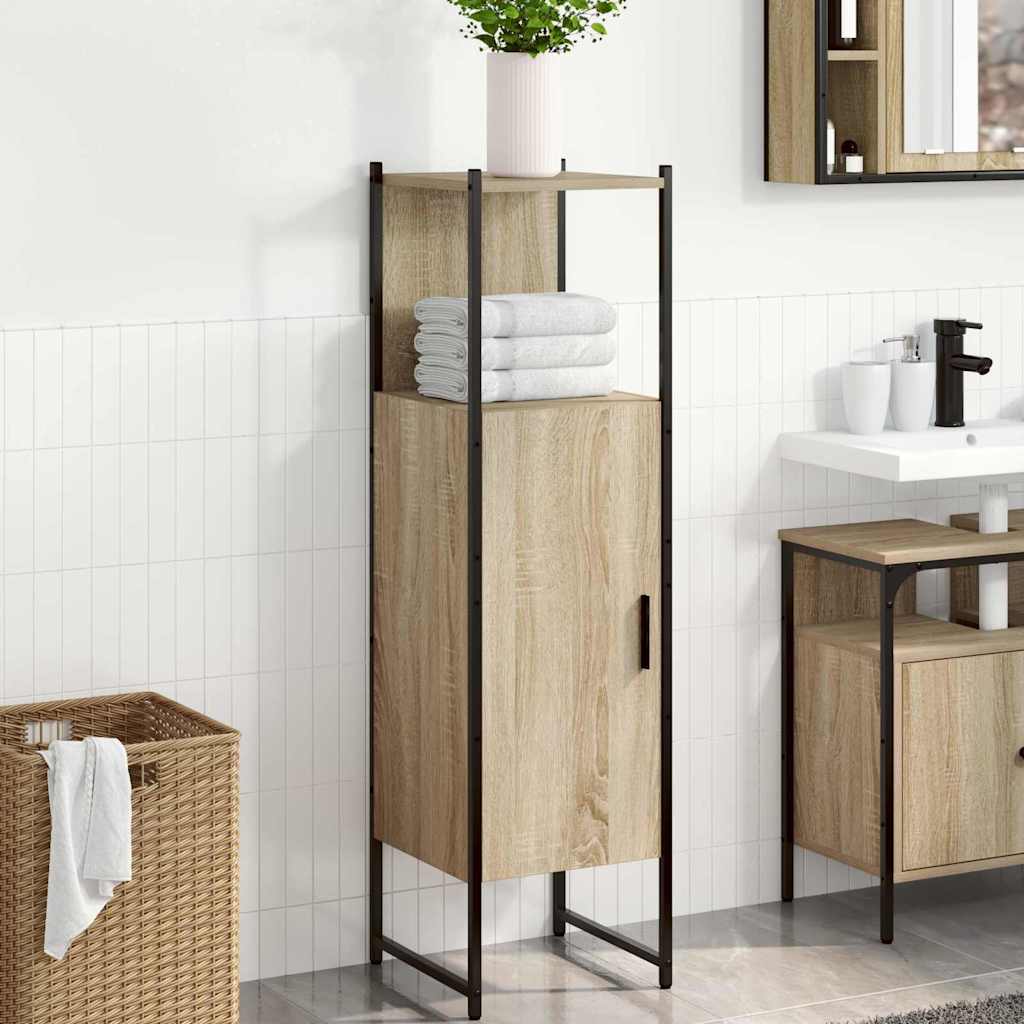 Beiger Badezimmerschrank 33x33x120,5 cm
