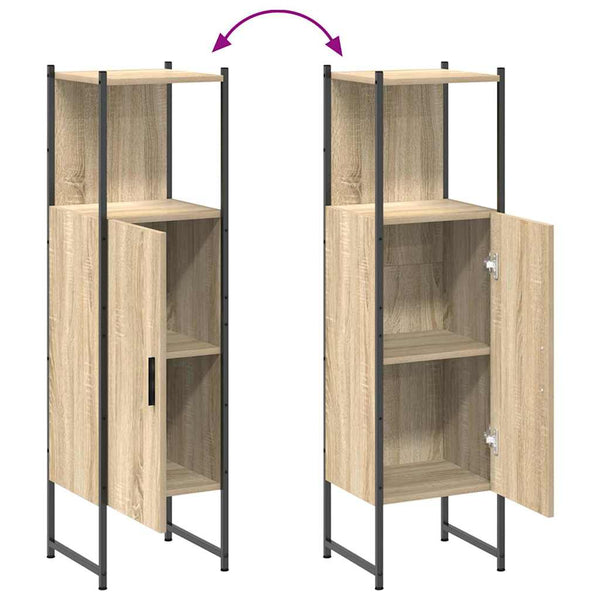 Beiger Badezimmerschrank 33x33x120,5 cm