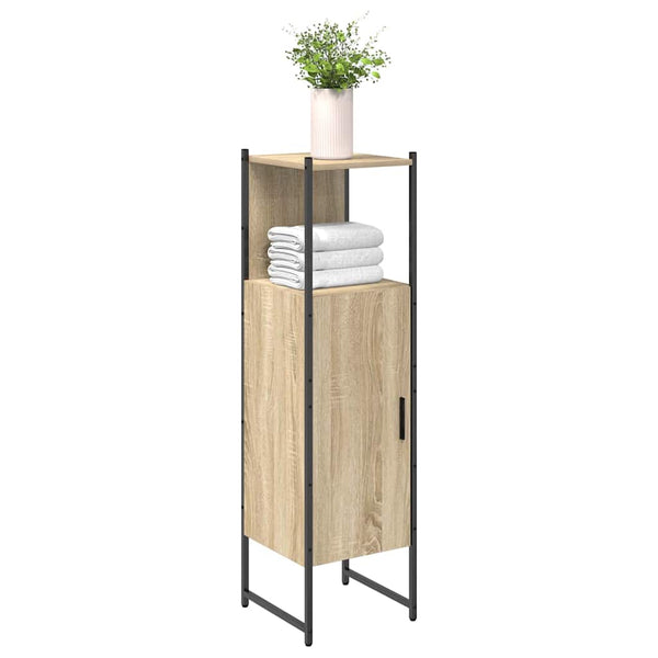 Beiger Badezimmerschrank 33x33x120,5 cm