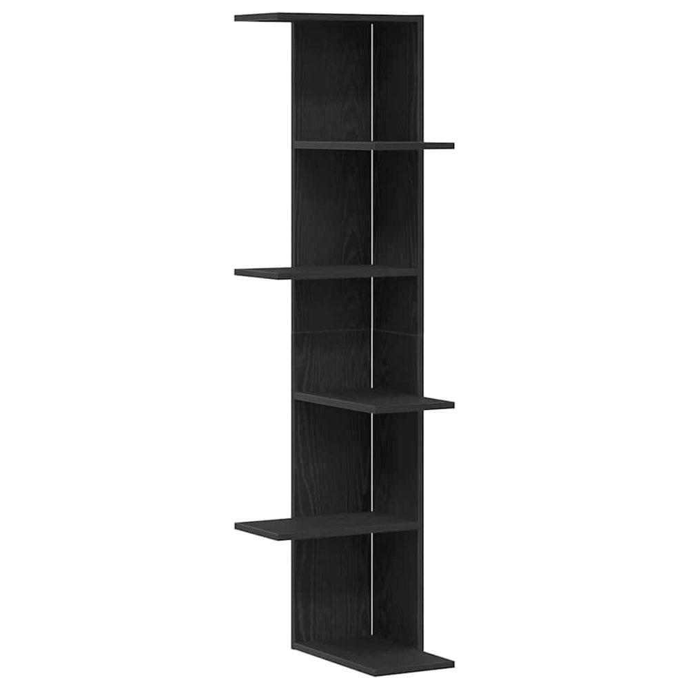 Eckregal Wandregal Schwarz Eiche 140cm