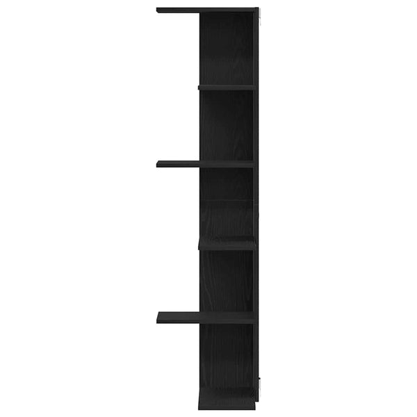 Eckregal Wandregal Schwarz Eiche 140cm