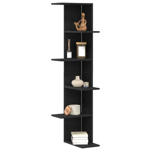 Eckregal Wandregal Schwarz Eiche 140cm