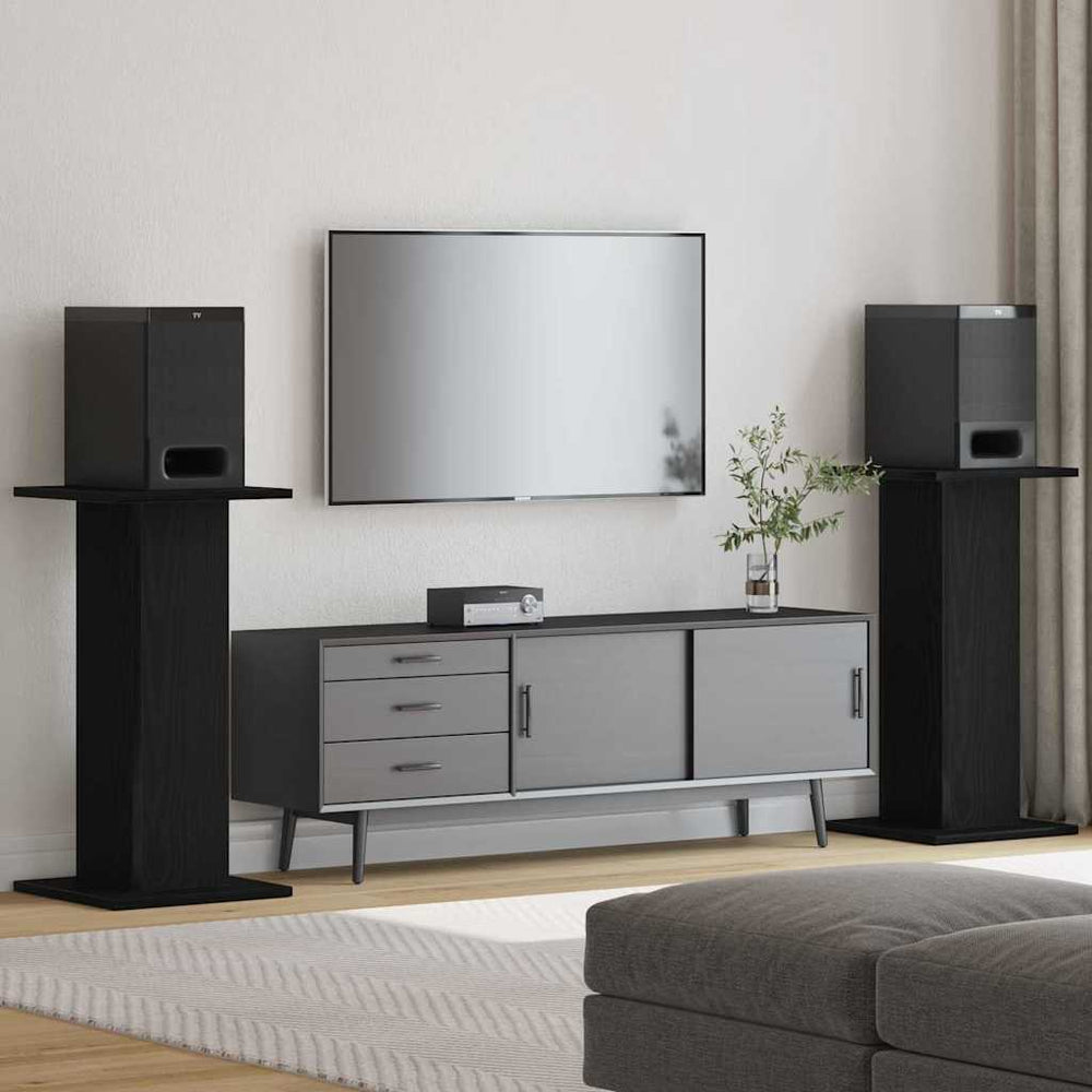 Lautsprecherständer Schwarz Eiche 60cm (2er-Set)