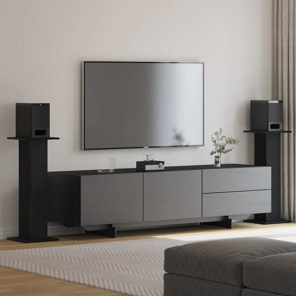 Lautsprecherständer Schwarz Eichen-Optik (2er-Set)