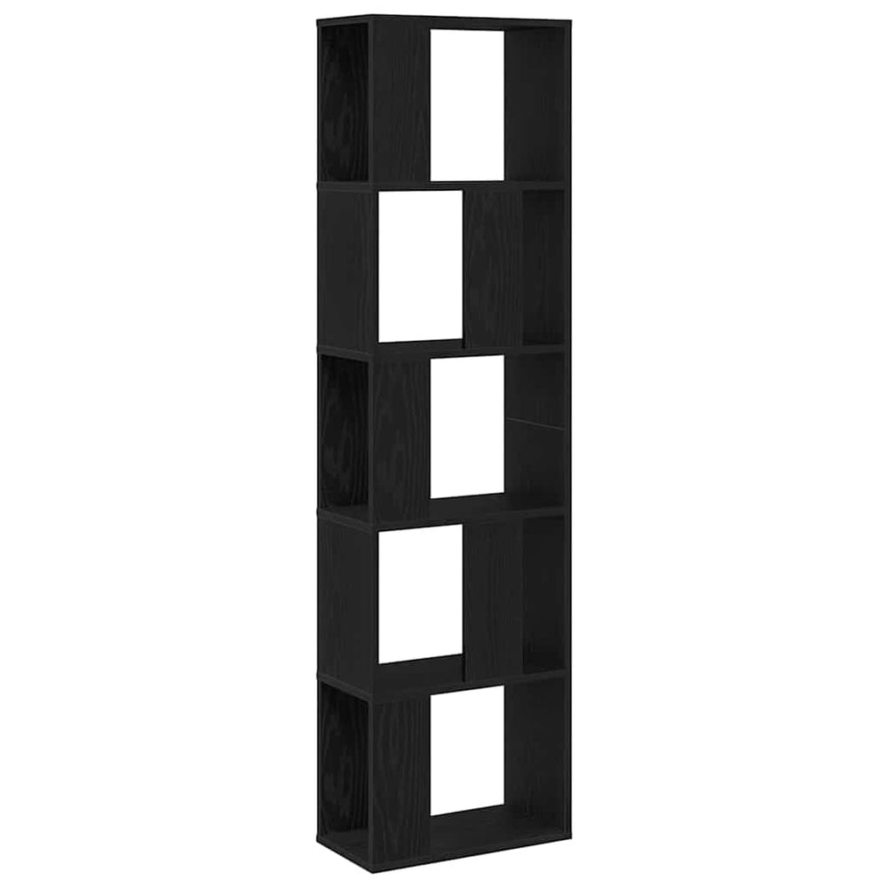 Schwarzes Bücherregal Eichenoptik, 162,5 cm hoch