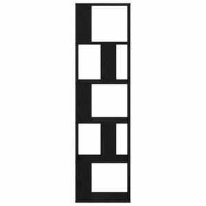 Schwarzes Bücherregal Eichenoptik, 162,5 cm hoch