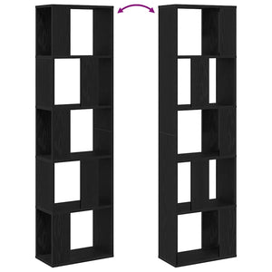 Schwarzes Bücherregal Eichenoptik, 162,5 cm hoch