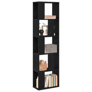 Schwarzes Bücherregal Eichenoptik, 162,5 cm hoch