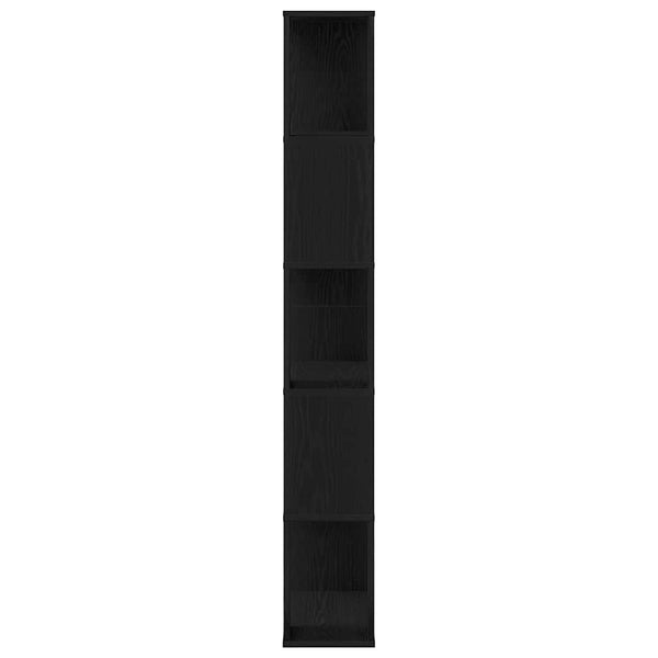 Schwarzes Bücherregal Eichenoptik, 162,5 cm hoch