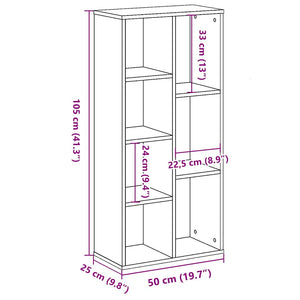 Bücherregal Schwarz Eichen-Optik