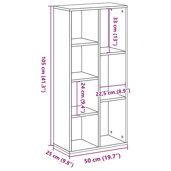 Bücherregal Schwarz Eichen-Optik