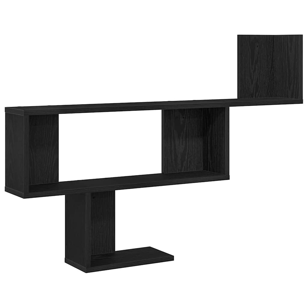 Wandregal Schwarz Eichenoptik 100 cm