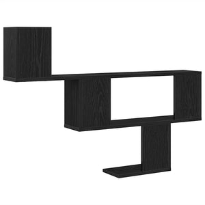 Wandregal Schwarz Eichenoptik 100 cm