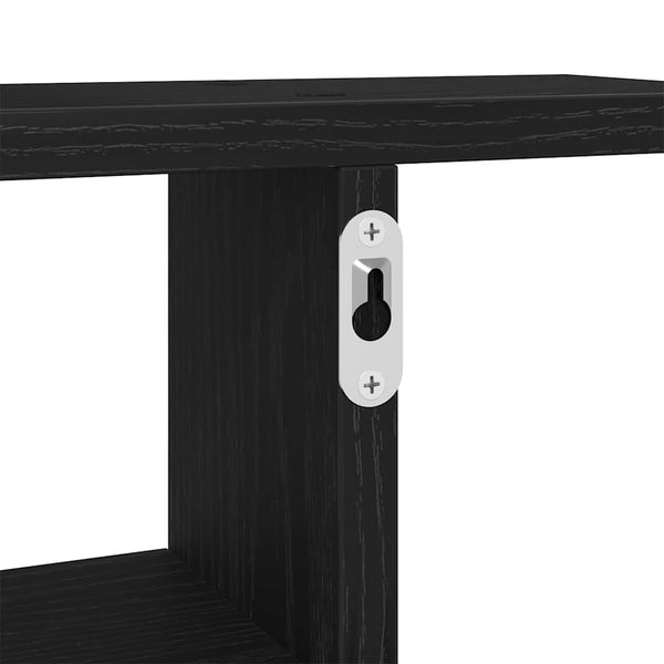 Wandregale 2er Set Schwarz Eiche 38x38cm