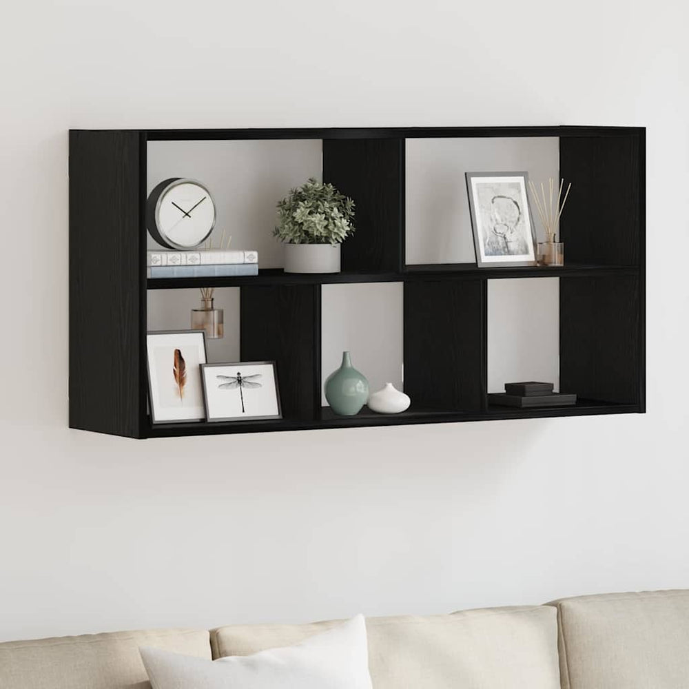 Wandregal Schwarz Eichenoptik 100 cm