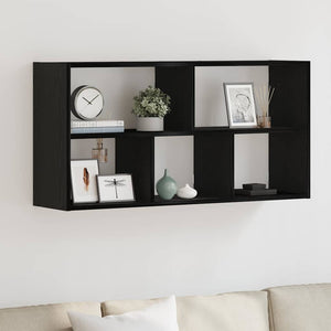 Wandregal Schwarz Eichenoptik 100 cm