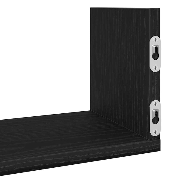 Wandregale 3er Set Schwarz Eiche