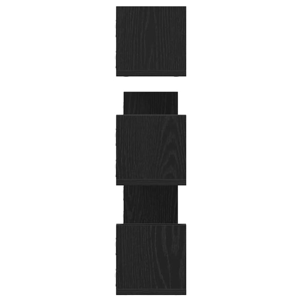 Wandregale 3er Set Schwarz Eiche 80cm