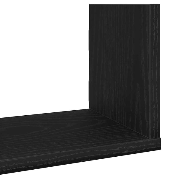 Wandregale 3er Set Schwarz Eiche 80cm