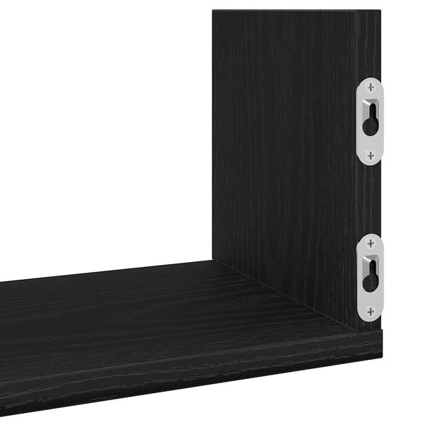 Wandregale 3er Set Schwarz Eiche 80cm