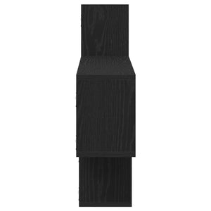 Wandregal Schwarz Eichenoptik 167,5 cm