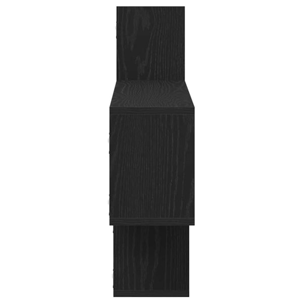 Wandregal Schwarz Eichenoptik 167,5 cm