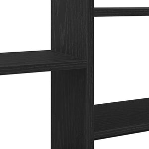 Wandregal Schwarz Eichenoptik 167,5 cm