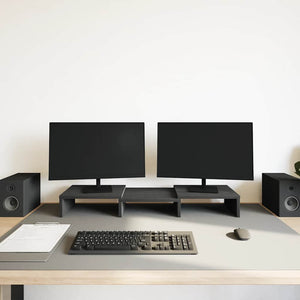 Verstellbarer Monitorständer Schwarz Eiche 60cm