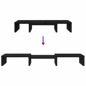 Verstellbarer Monitorständer Schwarz Eiche 60cm