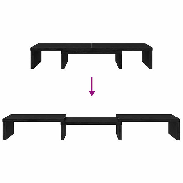 Verstellbarer Monitorständer Schwarz Eiche 60cm