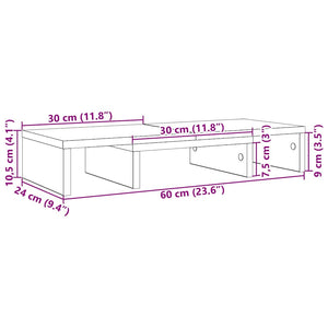 Verstellbarer Monitorständer Schwarz Eiche 60cm