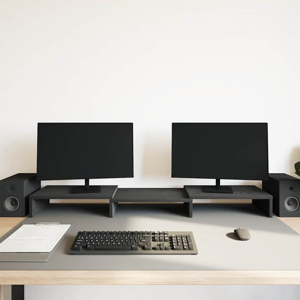 Verstellbarer Monitorständer Schwarz Eiche 80 cm