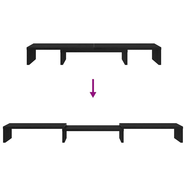 Verstellbarer Monitorständer Schwarz Eiche 80 cm