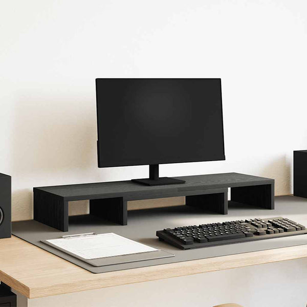 Verstellbarer Monitorständer Schwarz Eiche 80 cm