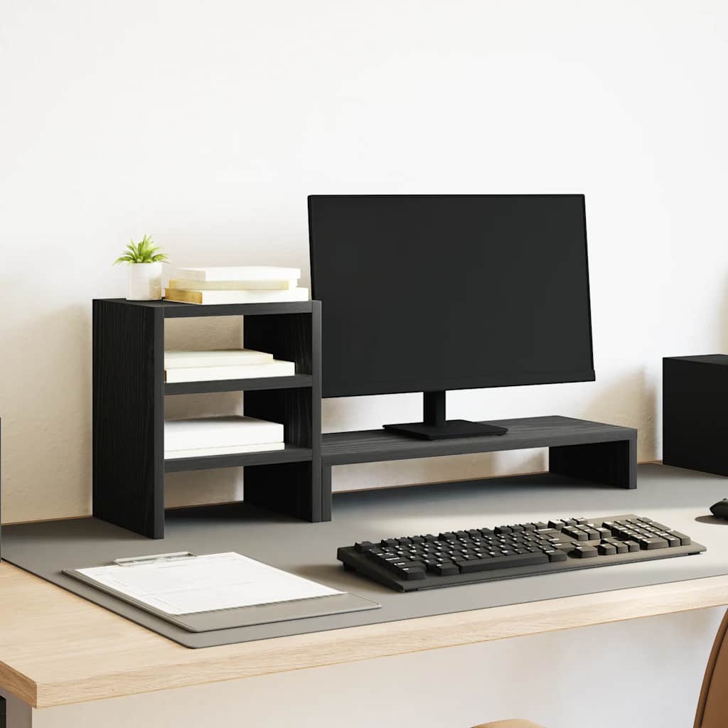 vidaXL Support de moniteur avec organisateur de bureau aspect chêne noir