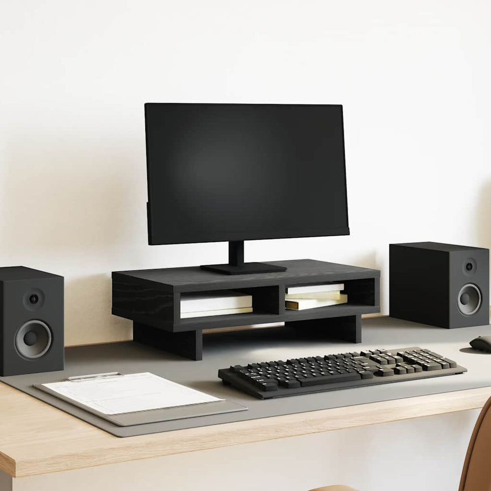 Monitorständer Schwarz Eichenoptik