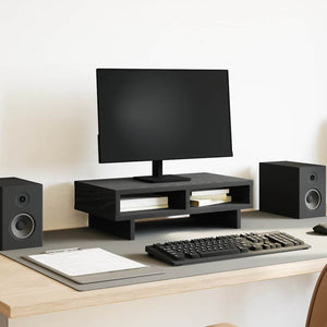 Monitorständer Schwarz Eichenoptik