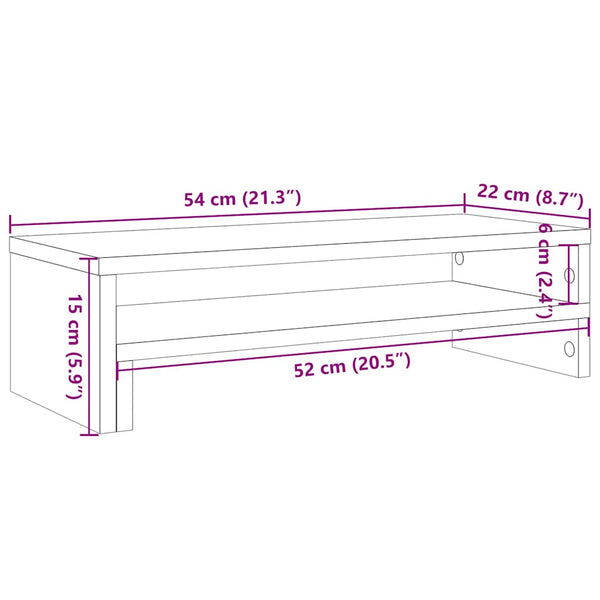 Monitorständer Schwarz Eichenoptik 54 cm