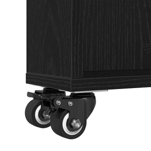 vidaXL Chariot de rangement étroit noir aspect chêne