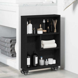 vidaXL Chariot de rangement étroit noir aspect chêne